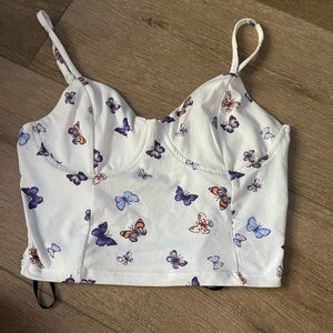 tillys white butterfly tank top